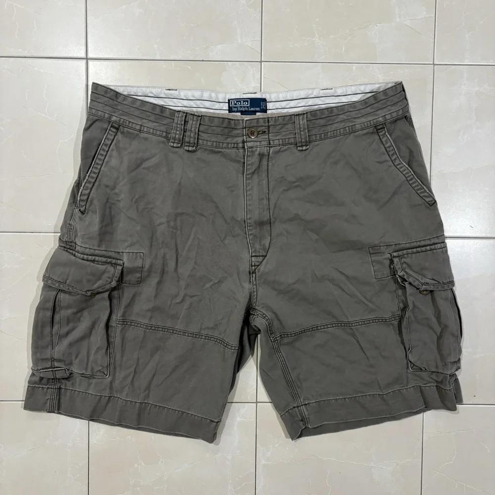 Vintage Polo Ralph Lauren Cargo Shorts Men's 42 Gray Baggy Military Y2K 90s